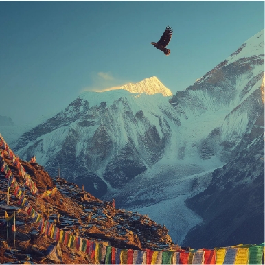Amazing, mystical panoramic views of the Himalayan ranges